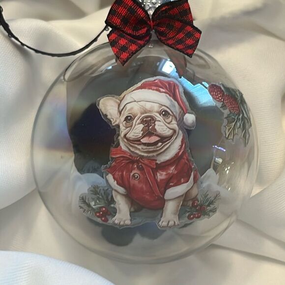Upcycled Clear Glass Ornaments 3 Different Decor Christmas Balls Dog Cat Candy - Picture 13 of 14